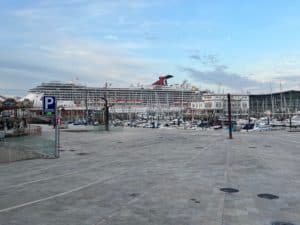 Carnival Pride in La Coruna Spain from a Cruise Ship