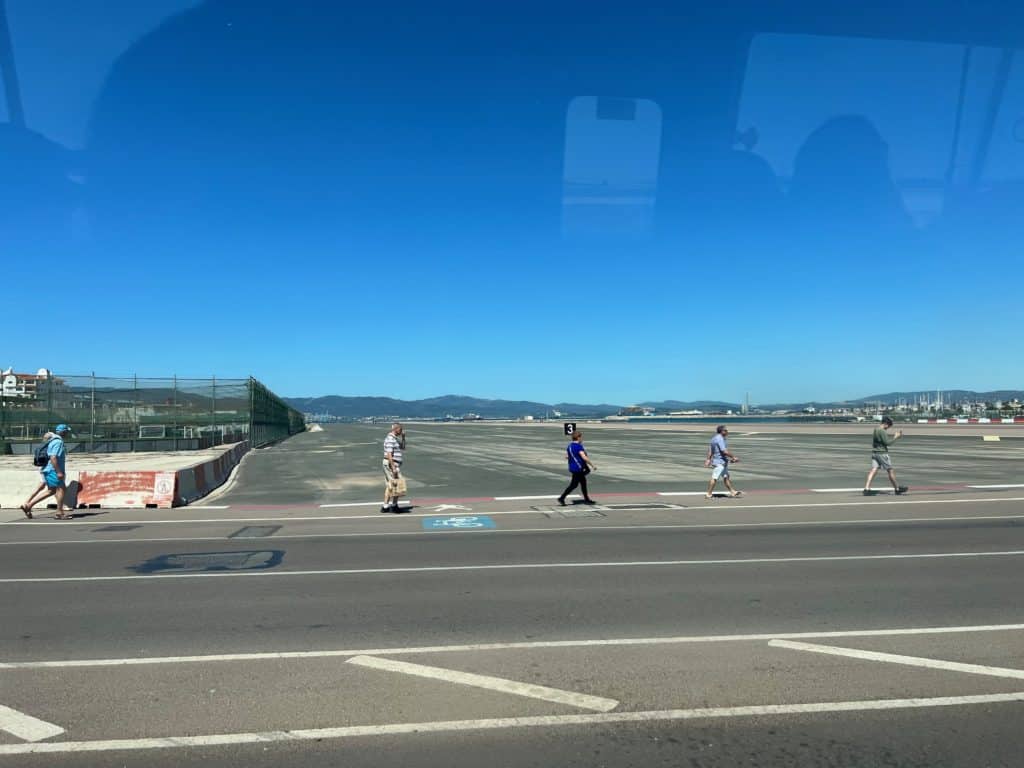 Driving or Walking across the runway in Gibraltar