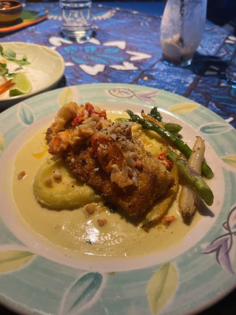 Mahi-Mahi baked with a Kona Lobster and Macadamia Nut Crust