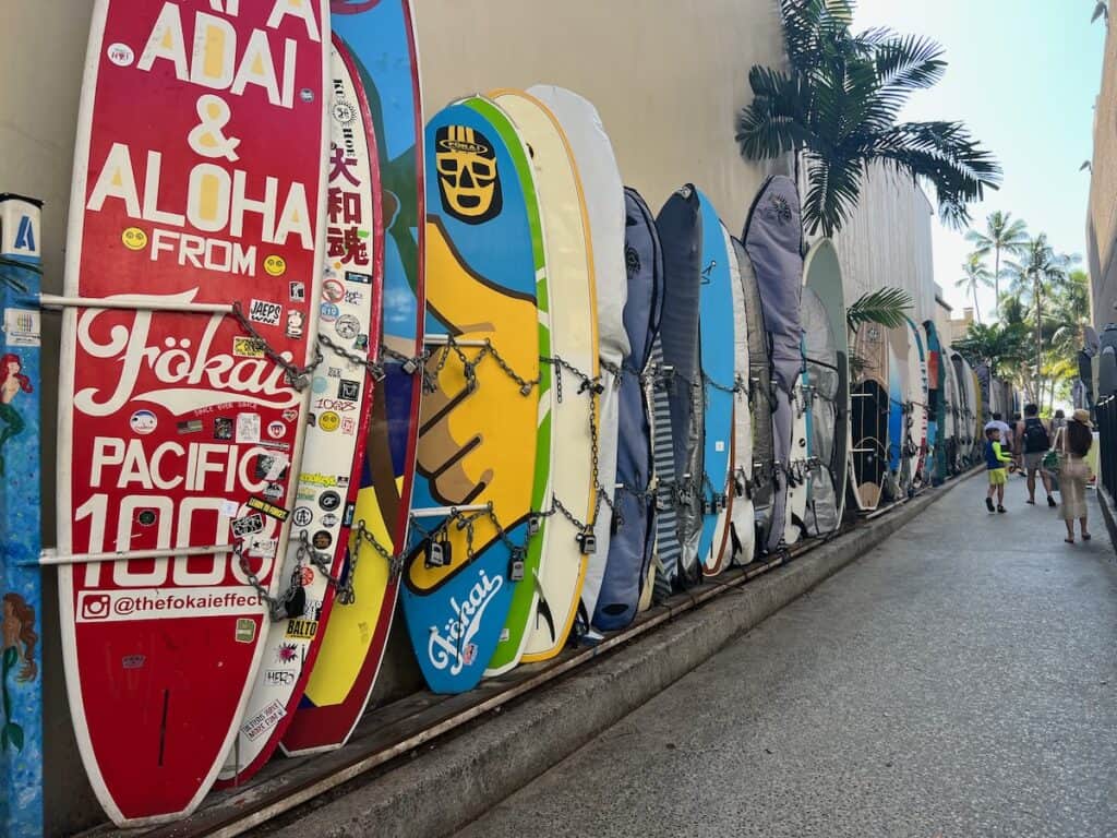 Surf Boards on Waikiki Beach