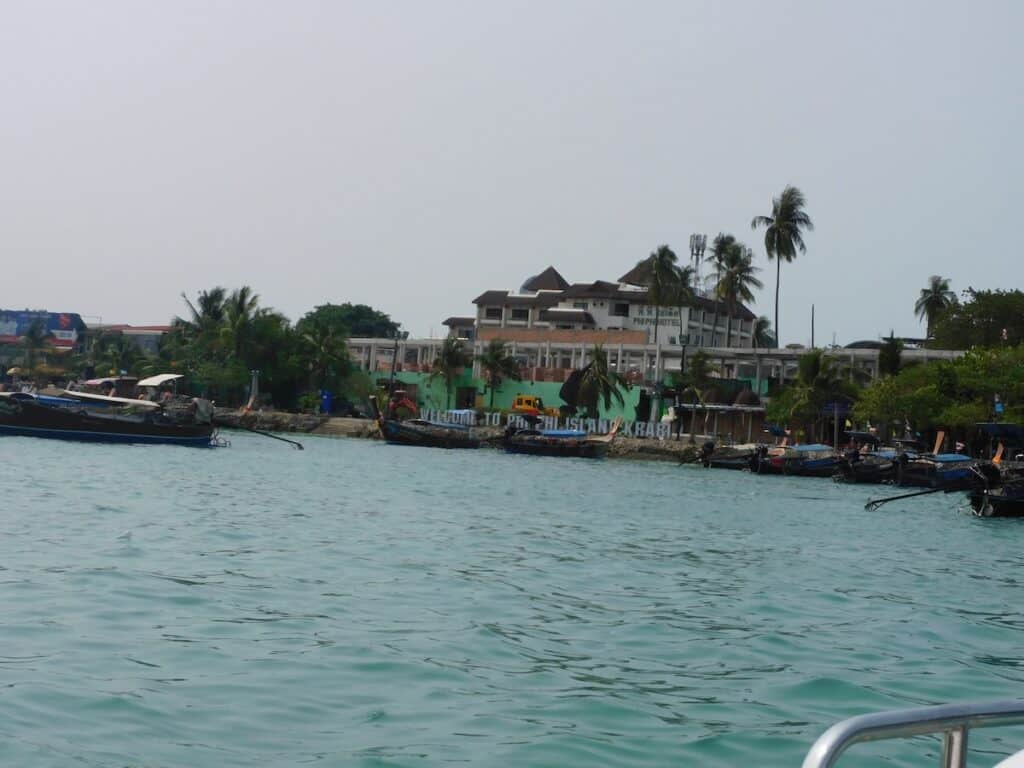 Phi Phi Island Krabi shore line sign