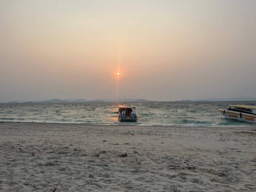 Sunset from Phi Phi Island tour on Khai Island