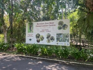 Borneo Sun Bear Conservation center Sign for our review