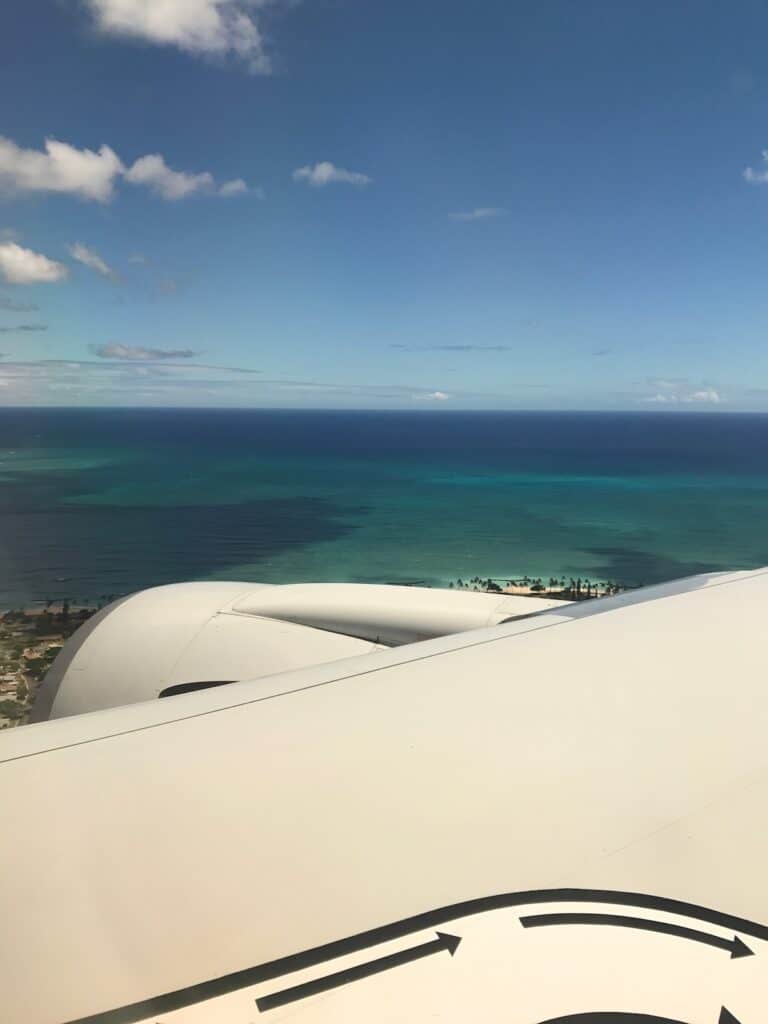 Flight Landing in the Hawaiian Islands