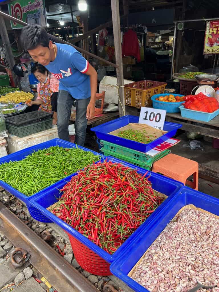 Vendor at the Train market