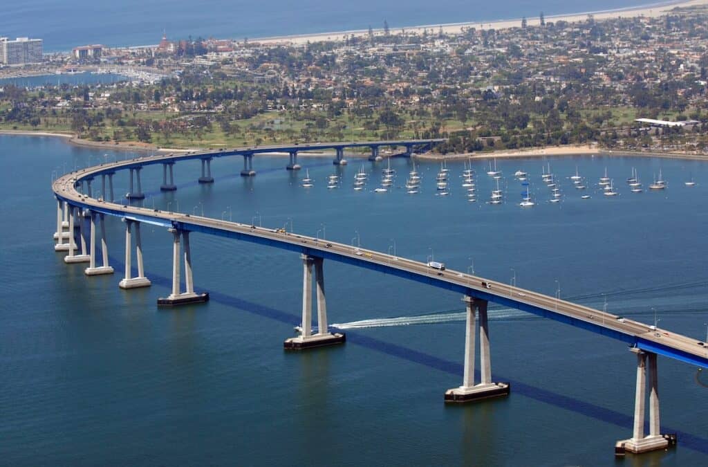Coronado Bridge linking San Diego to Coronado