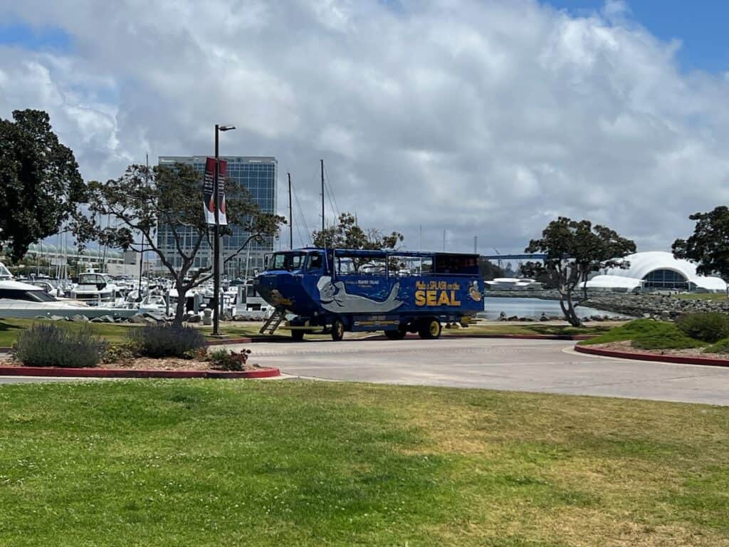 Seal Tour vehicle parked at Seaport Village