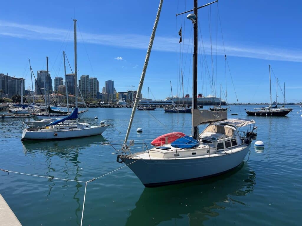 Sailboats in San Diego Harbor