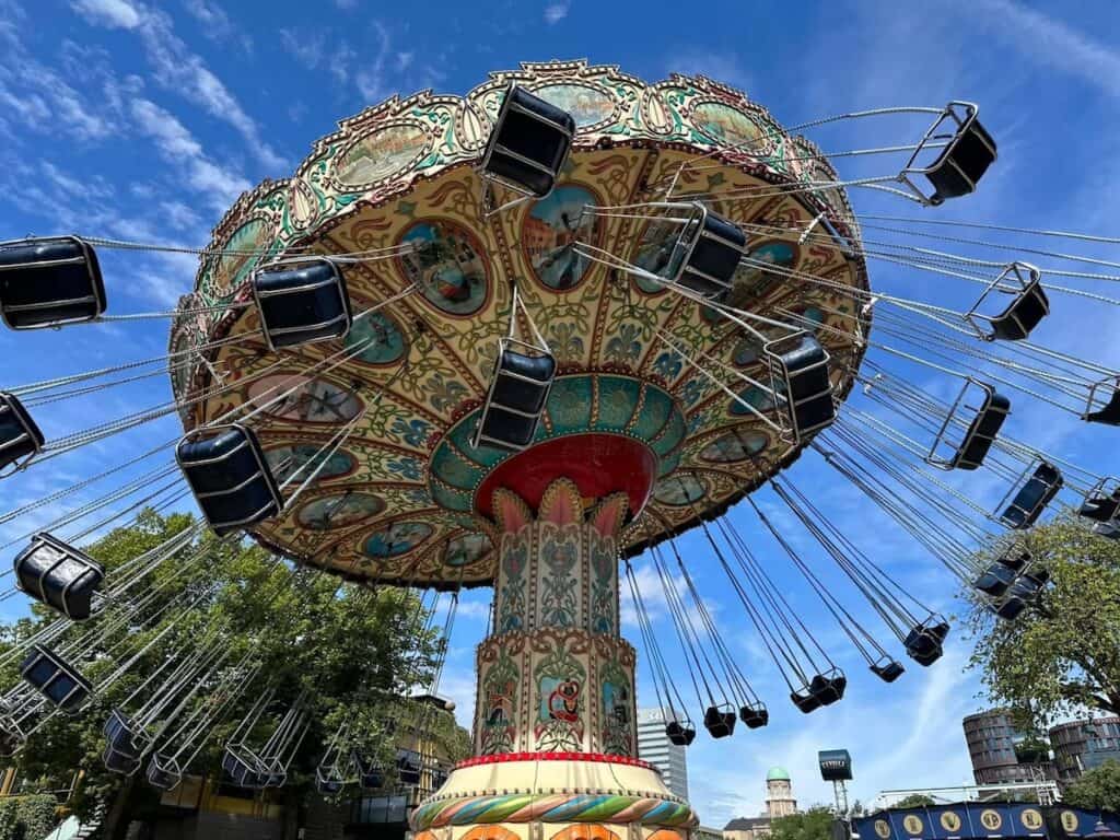 Swing ride at Trivoli Gardens in Copenhagen