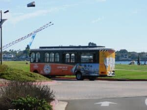 Hop On Hop Off Old Town Trolley in San Diego located at Embarcado Park at Seaport Village