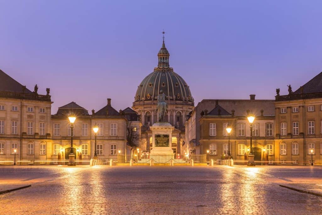 Frederik's Church at Copenhagen town square in Denmark