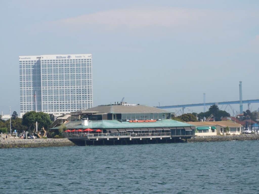 The Fish Market, Hilton and Coronado Bay from the San Diego Harbor