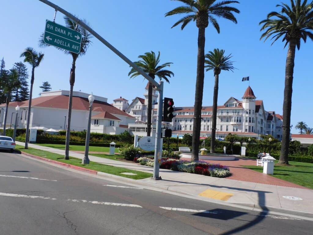 Hotel del Coronado from the corner of Orange Street in Coronado