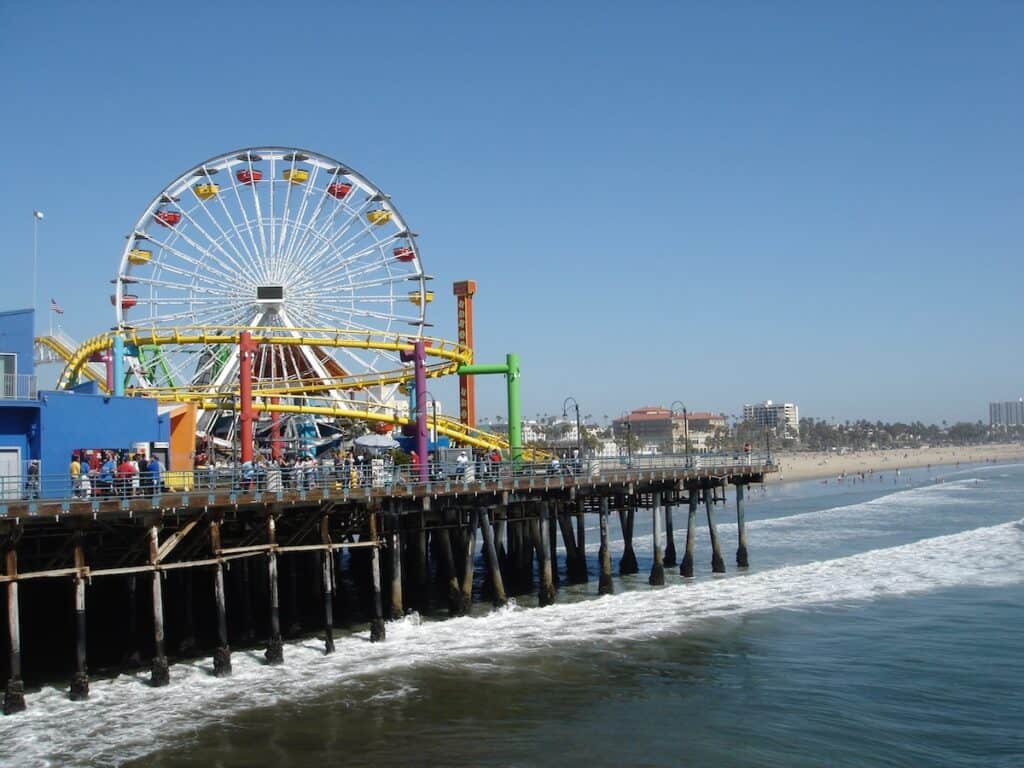 Amusement Park Rides on Santa Monica Pier at Santa Monica Beach