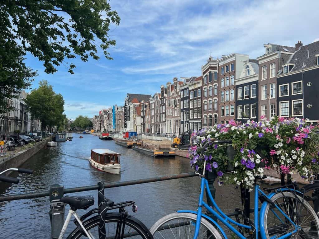 Bike on bridge over Amsterdam Canal