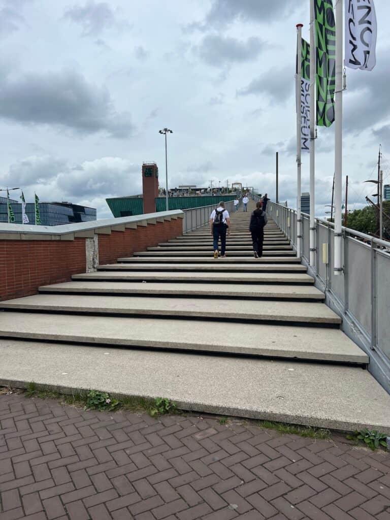Outside stairs to the top of the NEMO Science Museum in Amsterdam