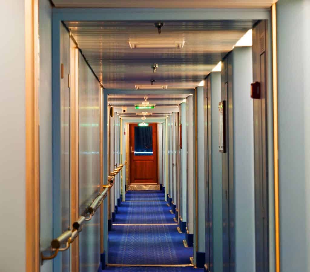Hallway on large cruise ship