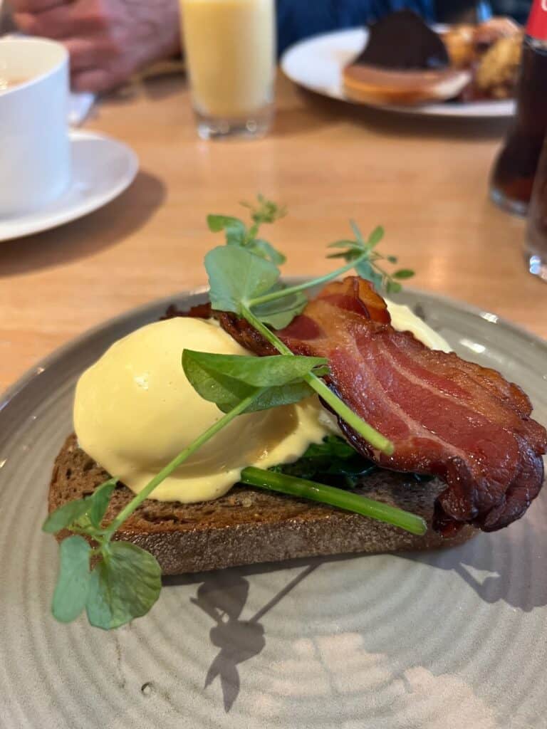 Eggs Benedict from the made to order breakfast at the Hyatt Regency Amsterdan Restaurant