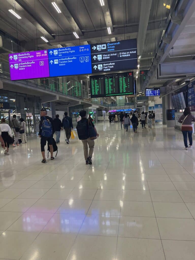 Heading to the gates at BKK airport in Thailand