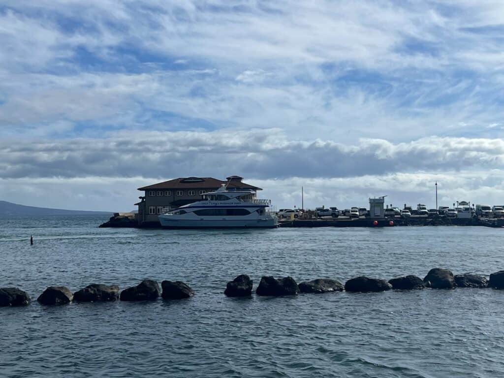Maui to Lanai Ferry at the dock in Maalaea Harbor
