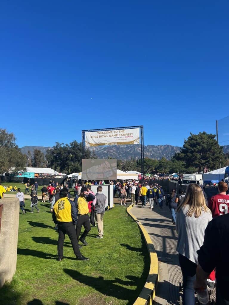 Entering FanFest at the Rose Bowl