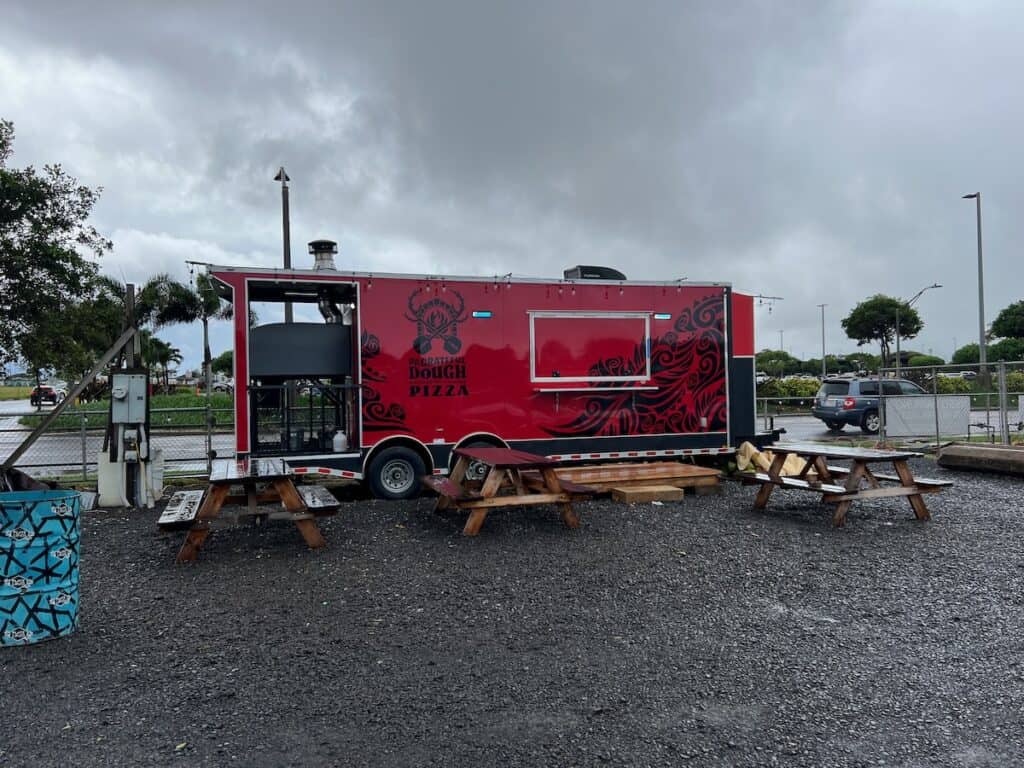 Da Grateful Dough Pizza food truck across from Costco on Maui