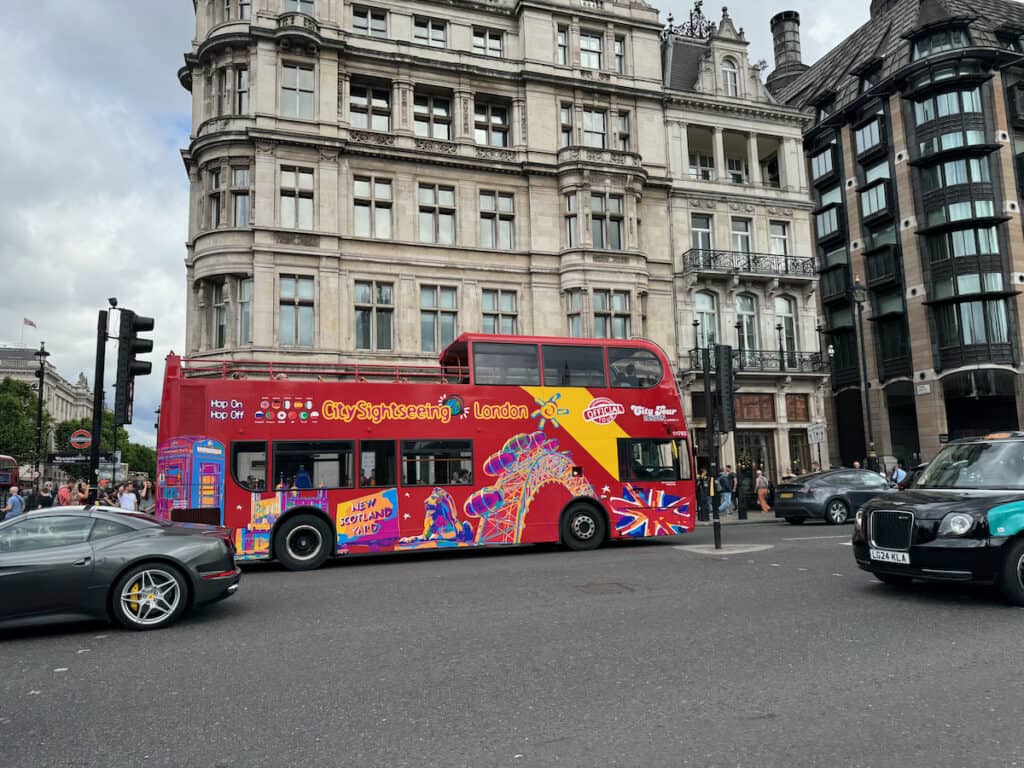 City Sightseeing double decker red bus in London