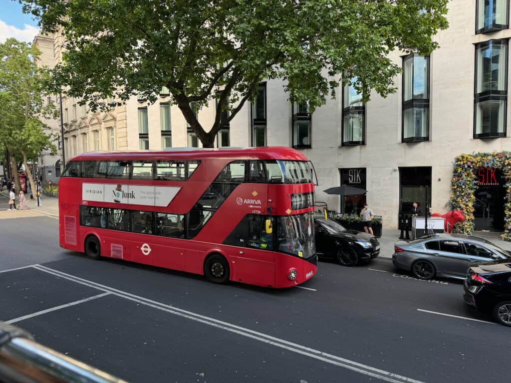 Red Double Decker Public Tour Bus