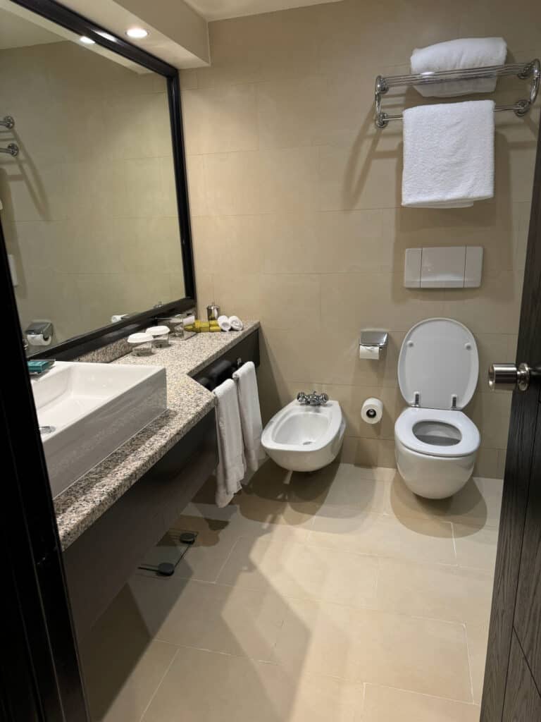 Bathroom in our suite at the hilton cairo