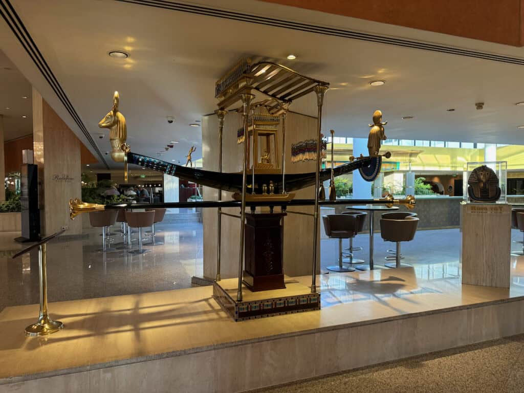 Egyptian art in the lobby of the Hilton Cairo