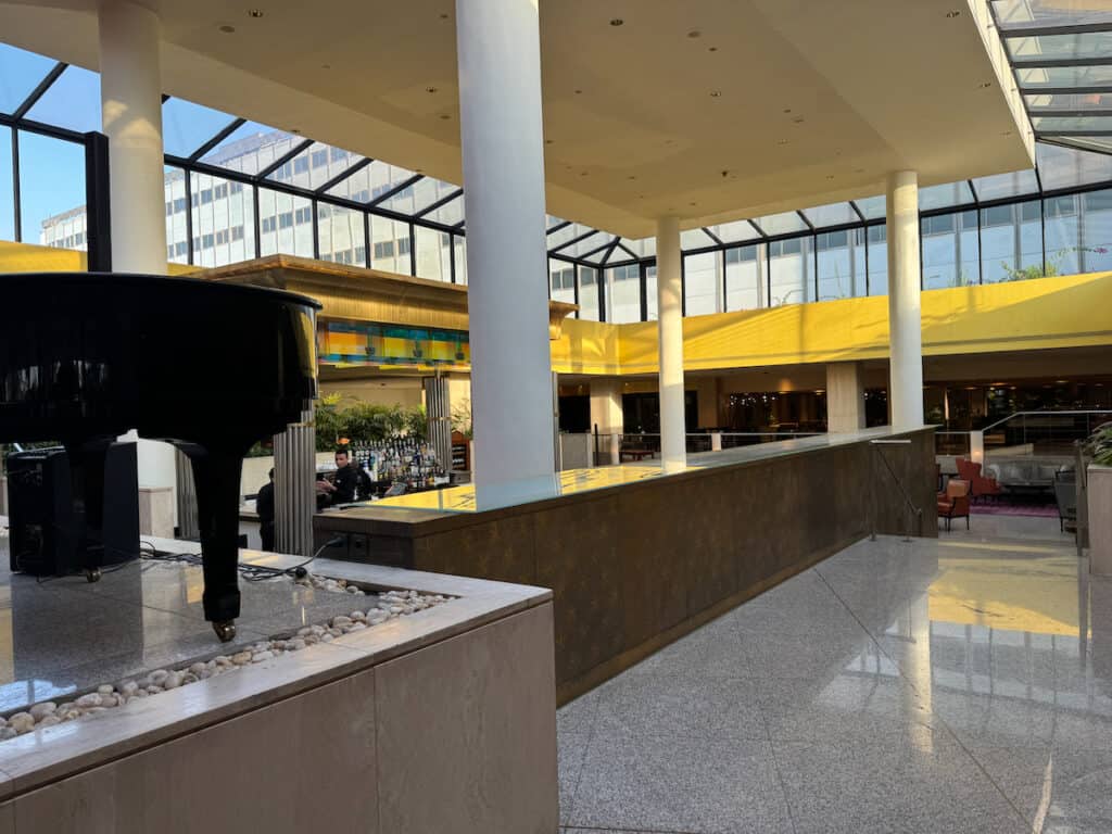 Lobby Bar located behind the piano at the Hilton Cairo Heliopolis