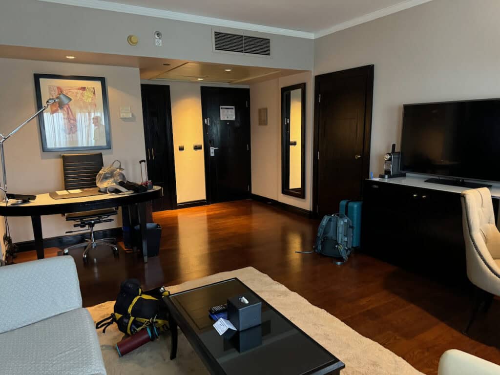 Office area in the living room of our suite at the Hilton Cairo