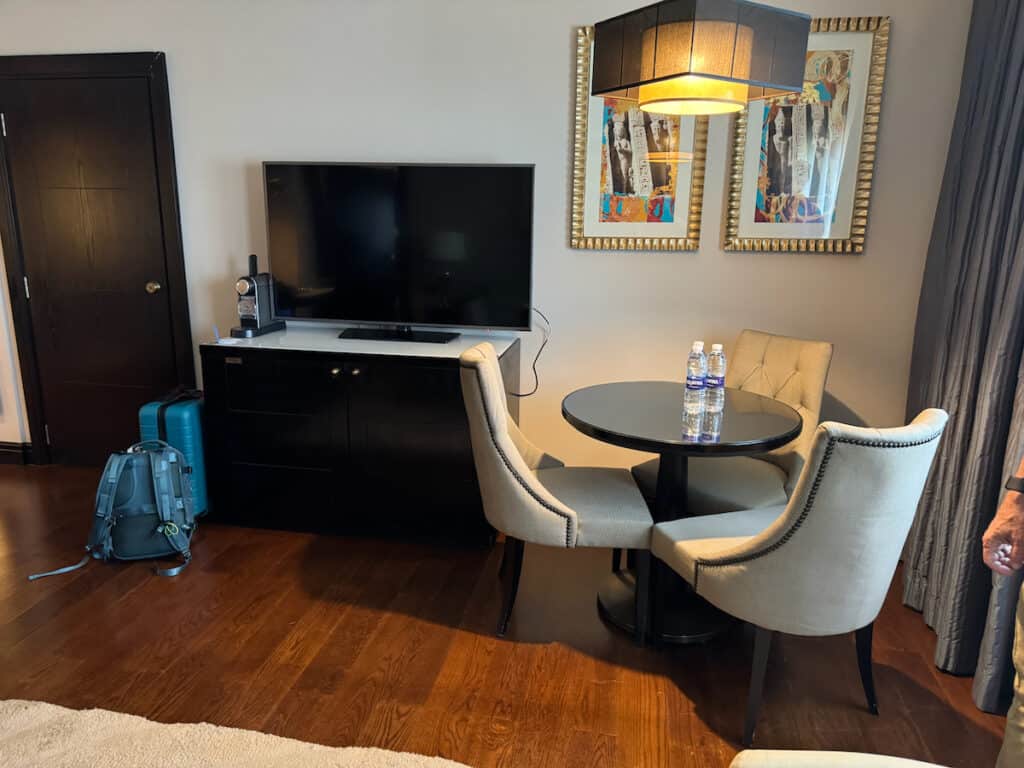 Sitting and eating area in our suite at the Hilton Cairo