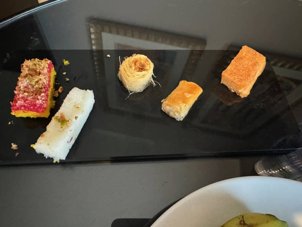 Egyptian treats brought to our room at the Hilton Cairo