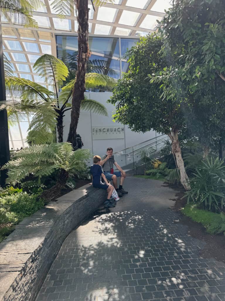 Fenchurch Restaurant sign in the Sky Garden