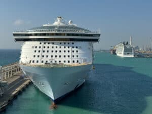 2 cruise ships docked at the Civitavecchia Cruise Port