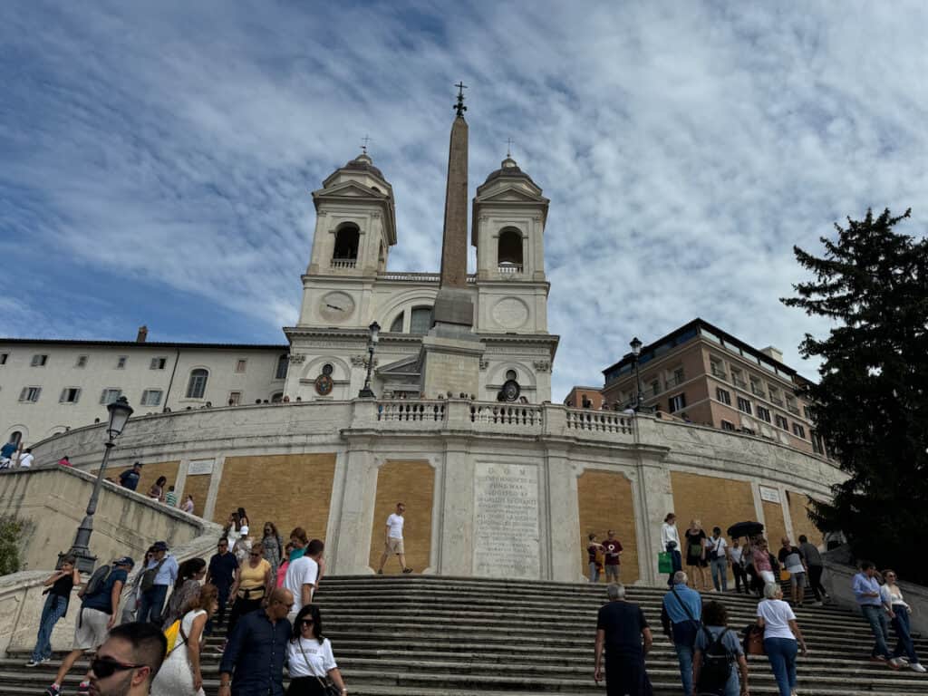 People on Spanish Steps in Rome Italy