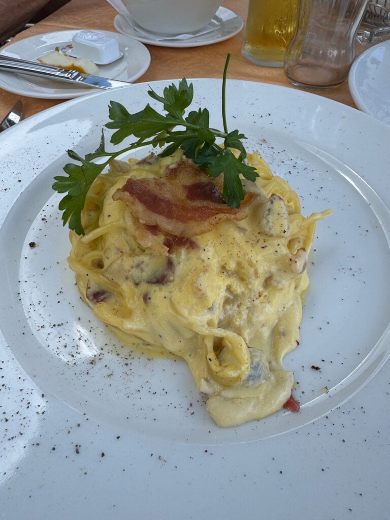 Fresh Pasta Carbonara in Italy