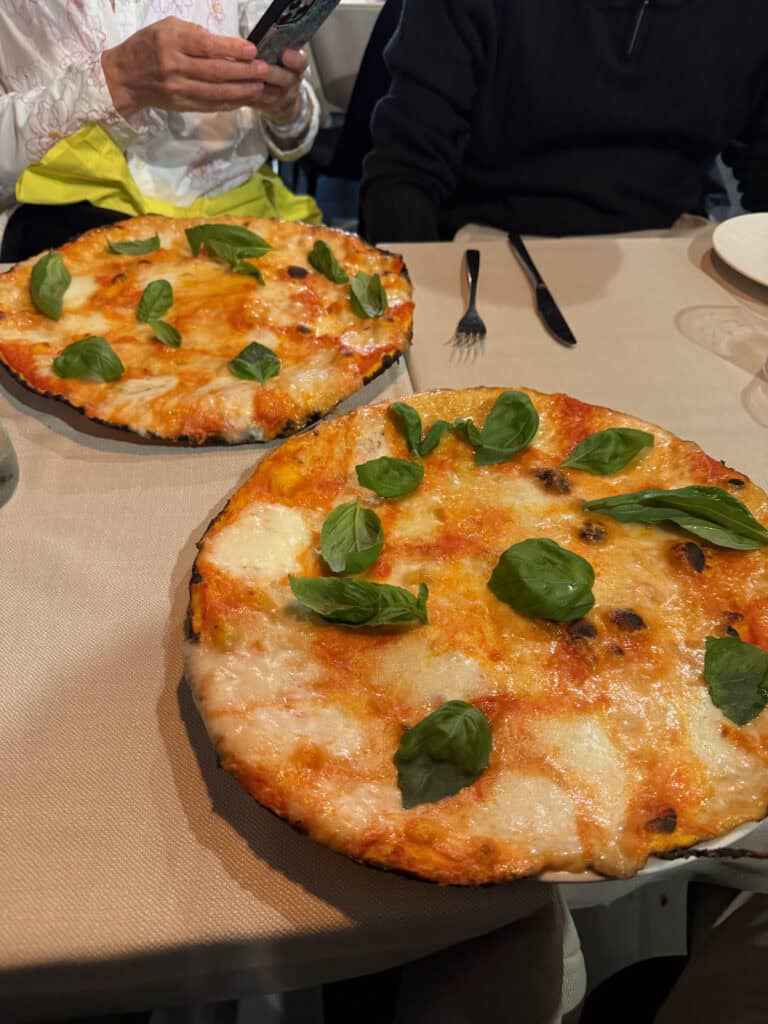 Fresh margarita pizza in Italy