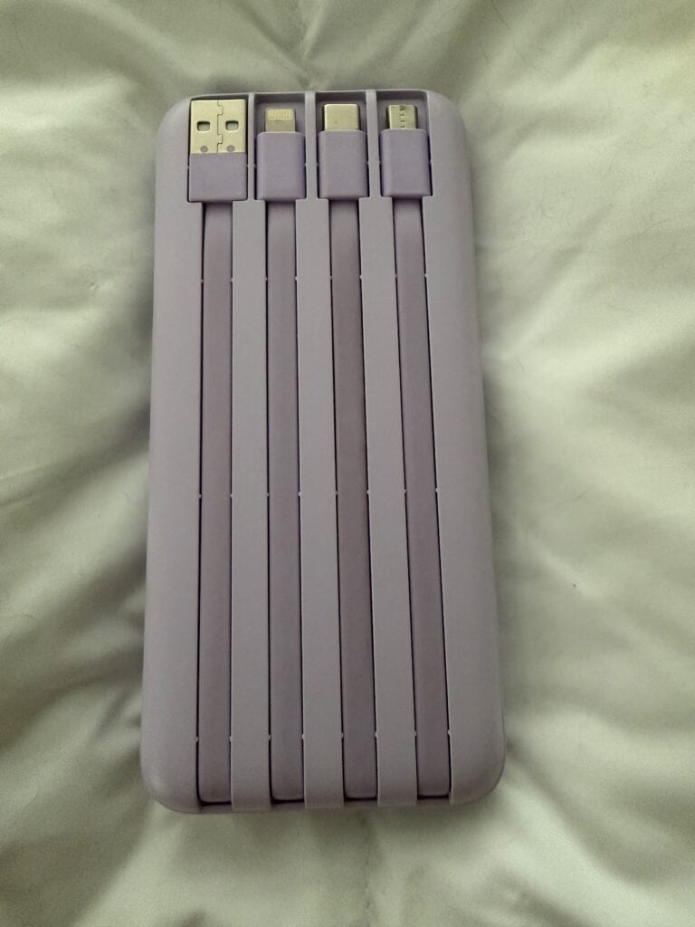Portable charger with 4 included cables