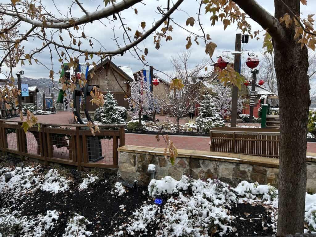 Beautiful winter snow scene at Anakeesta