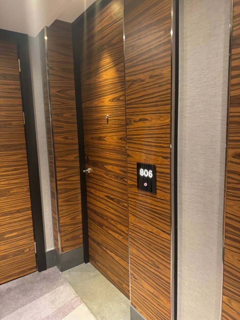 Door to room 806 at Hyatt Regency London Albert Embankment Hotel