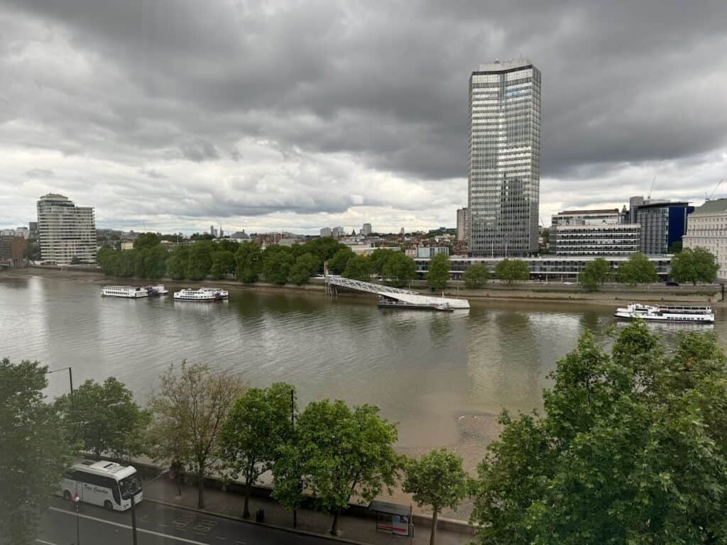 View of Thames River from our room at Hyatt Regency London Albert Embankment Hotel