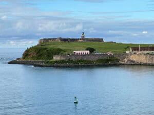 El Morro Spanish fort in San Juan Puerto Rico viewed across the bay