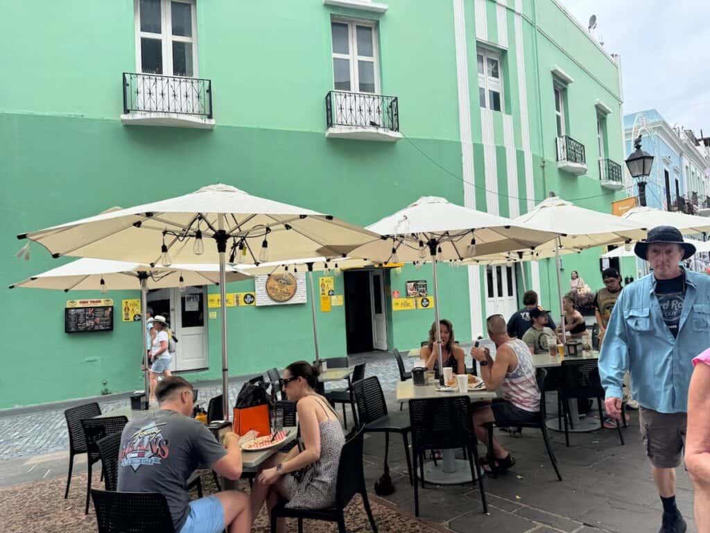 People dining out side of Don Tako in Old San Juan