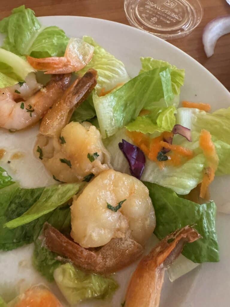 Grilled shrimp at Barrachina in Old San Juan Puerto Rico