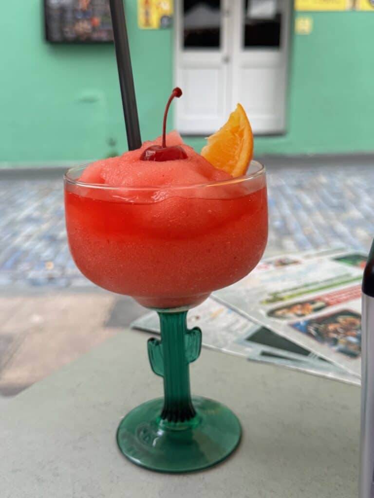 Strawberry Margarita at Don Tako in San Juan