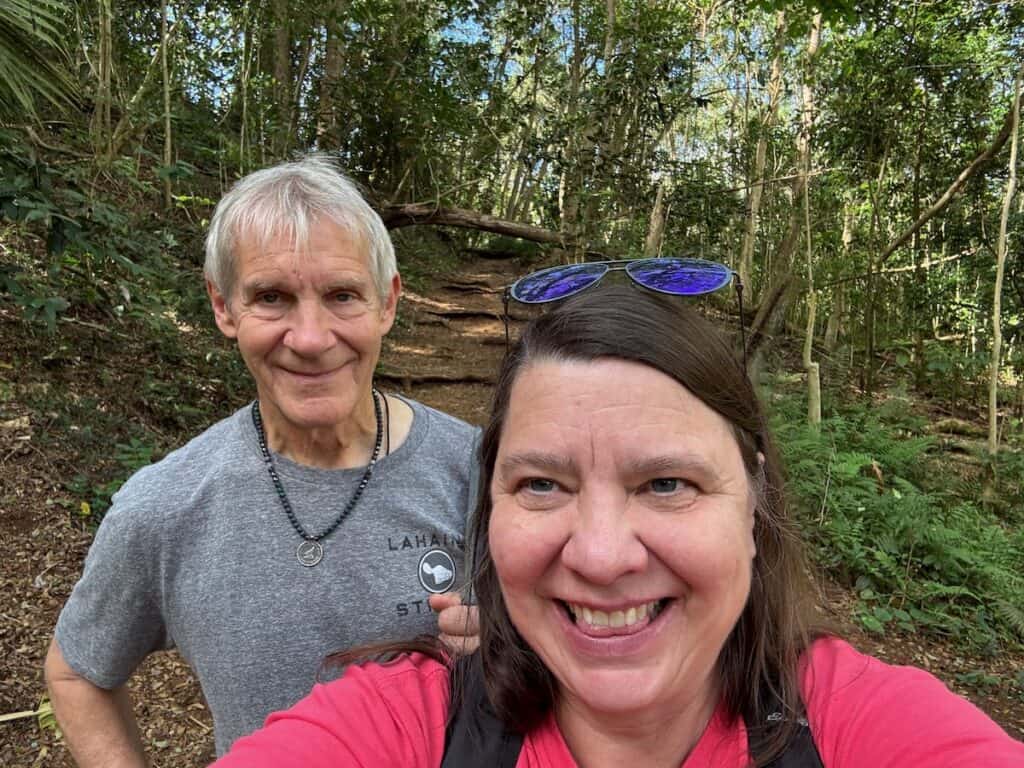 My husand and I on a hike on Kauai