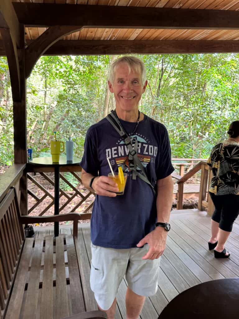 My husband with his rum drink on the Kauai Rum Safari tour