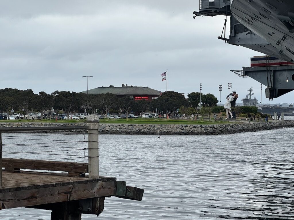 The Fish Market in San Diego from the boardwalk by the USS Midway